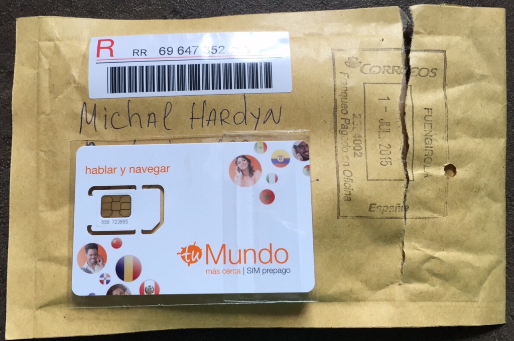 Takto vypadá balíček a SIMka, která vám dojde při objednávce do ČR