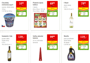 Ukázka nabídky bonusového zboží pobočky Globus Olomouc