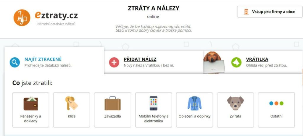 V národní databázi nálezů lze jednoduše vyhledat ztracený předmět. 