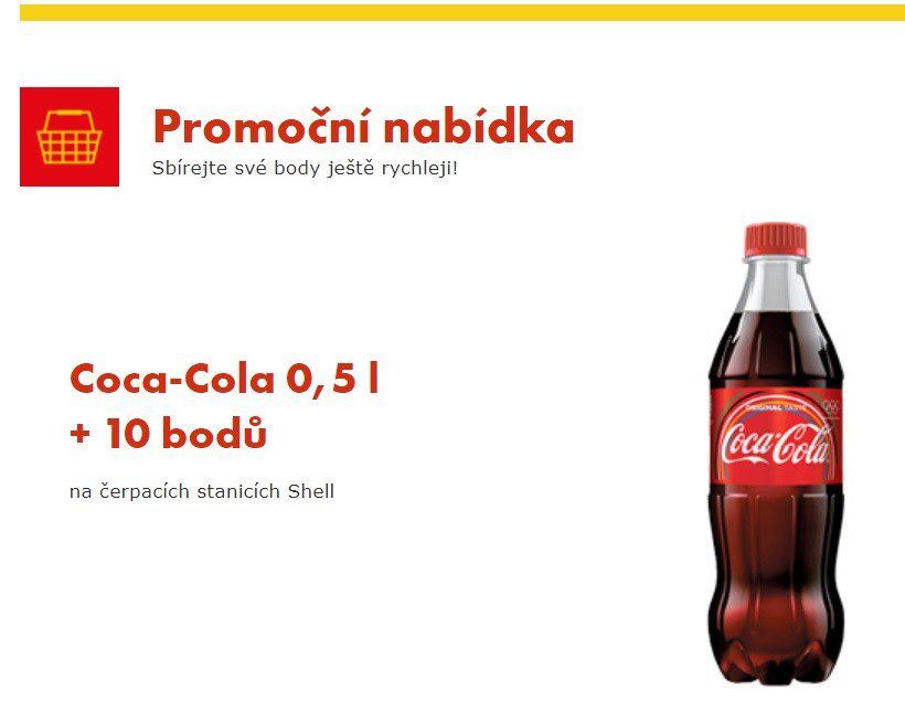 V tomto případě za nákup Coca Coly člen Shell ClubSmart získává 10 bonusových bodů navíc.