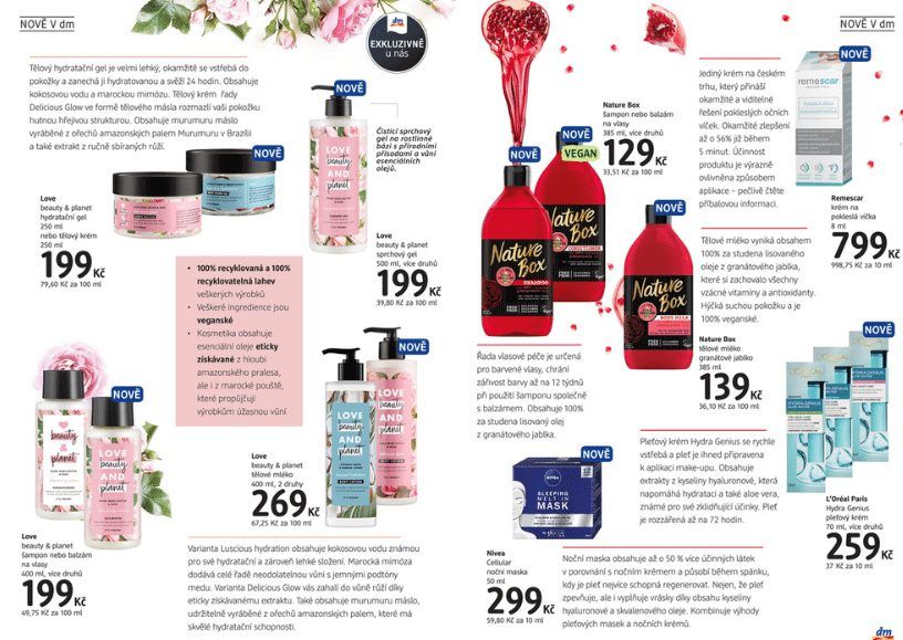 Leták dm drogerie je dostupný v mobilní aplikaci nebo nebo na webu journal.dm-drogeriemarkt.cz.