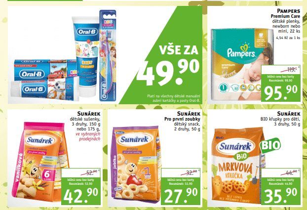 Ukázka zvýhodněného zboží v drogeriích Rossman. Leták je platný pro leden 2019.