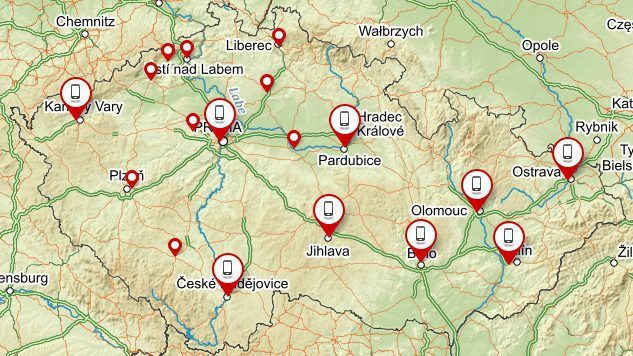 Prodejny JRC lze nalézt v téměř každém větším českém městě.
