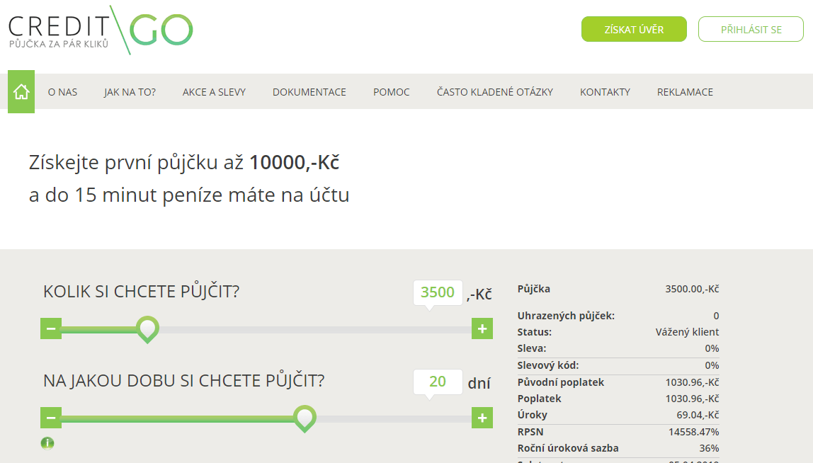 CreditGo půjčka – rychlá půjčka ihned na účet