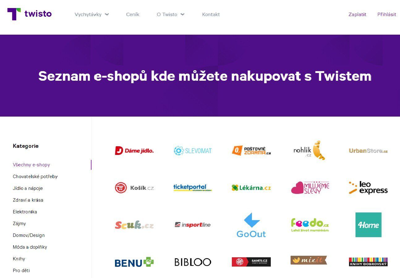 Twisto: seznam e-shopů