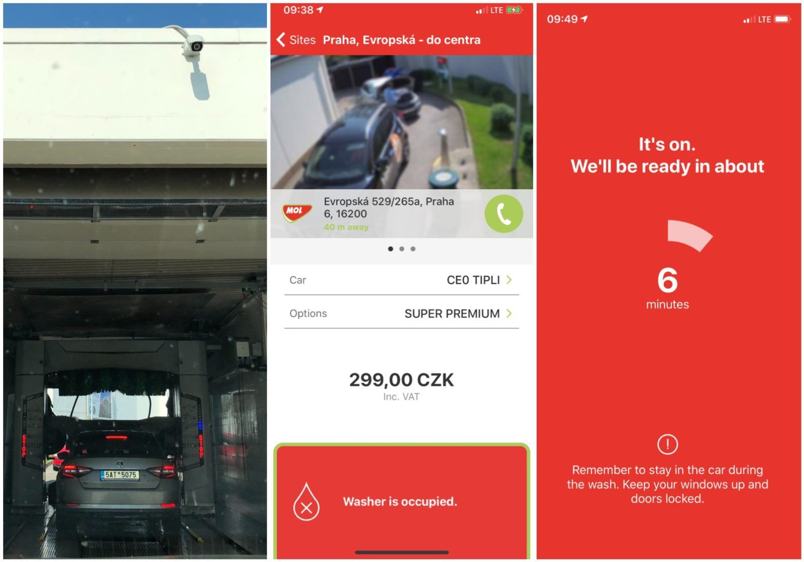Čerpací stanice MOL – nabízí mytí auta přes mobil bez nutnosti vystoupit z auta