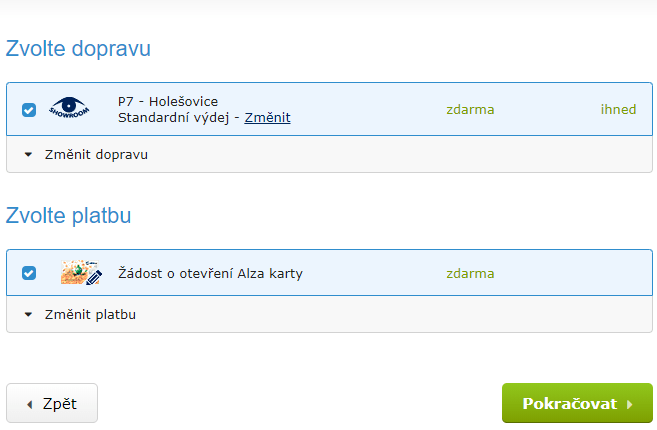 Zažádat o Alza kartu je možné v průběhu objednávky na Alza.cz. Zboží bude kartou rovnou zaplaceno. 