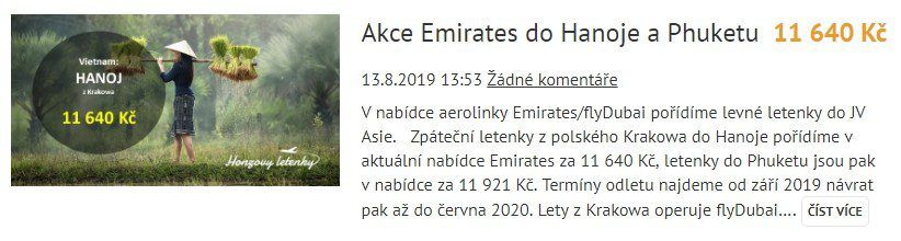 Na Honzových letenkách přibývá každý den několik tipů na akční letenky.