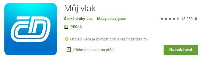  In Kartu je možné získat zdarma v aplikace Můj vlak.
