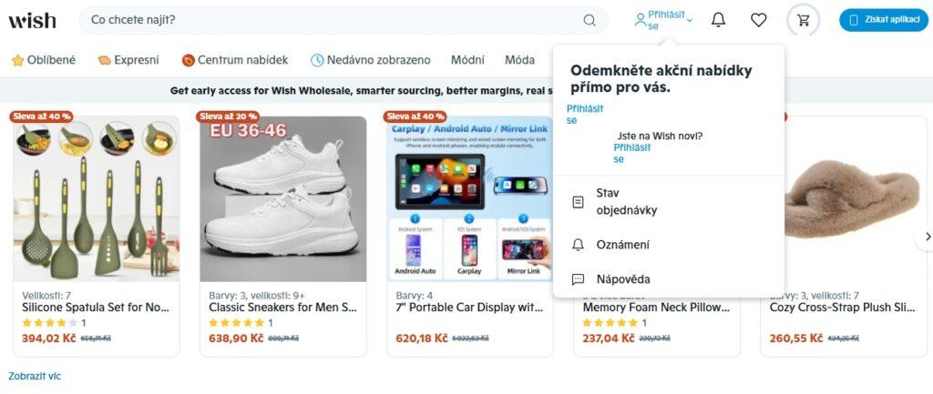 Wish v češtině funguje podmíněně, nicméně dostatečně. Zákaznická podpora by pak měla češtinu umožňovat též.