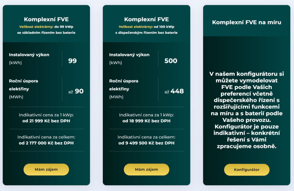 Cenu fotovoltaické elektrárny od LAMA solar si lze spočítat v online konfigurátoru.
